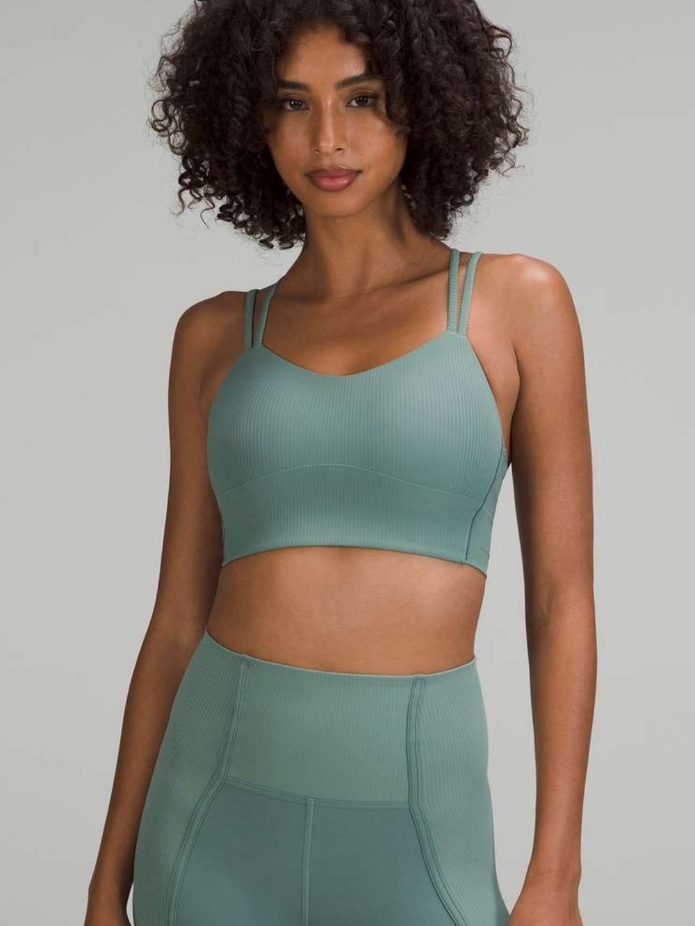 Lululemon Like a Cloud Ribbed Longline Bra D/DD Tidewater Teal Size 12